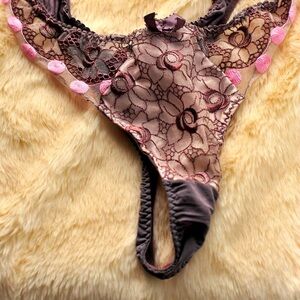 !pcs Acousma Vintage Nylon Embroidery Floral Cute Thong